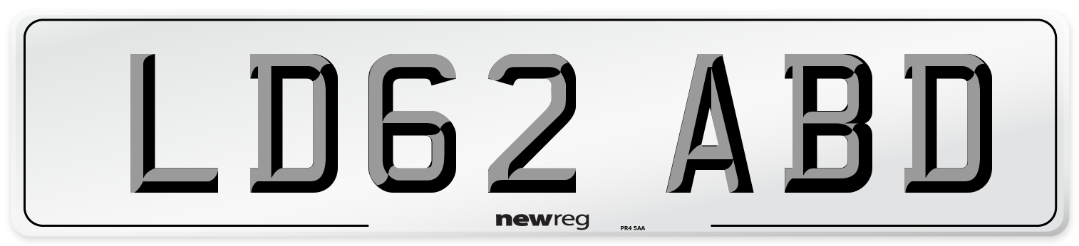 LD62 ABD Number Plate from New Reg